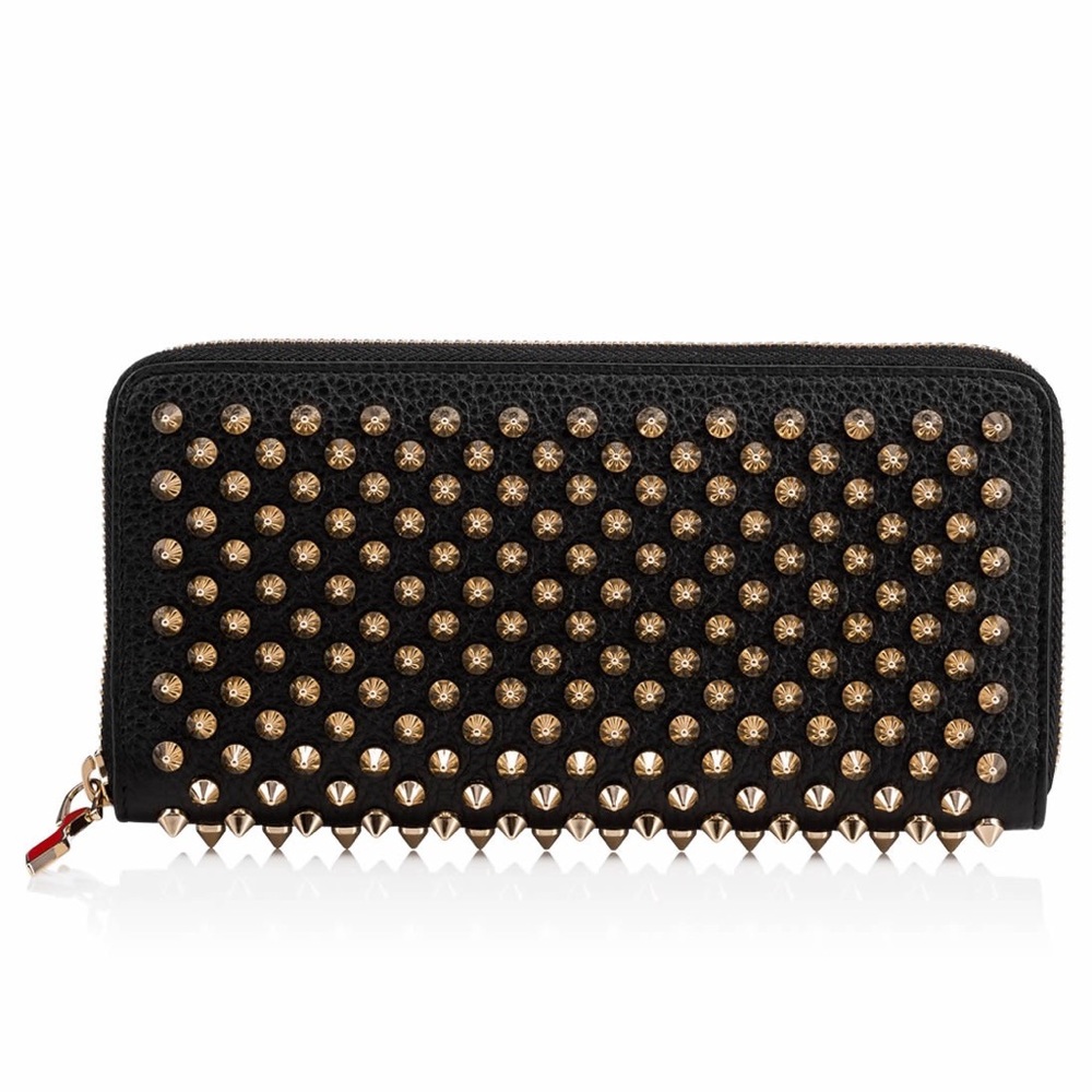 NEW Christian Louboutin Studded Wallet - large black/ gold